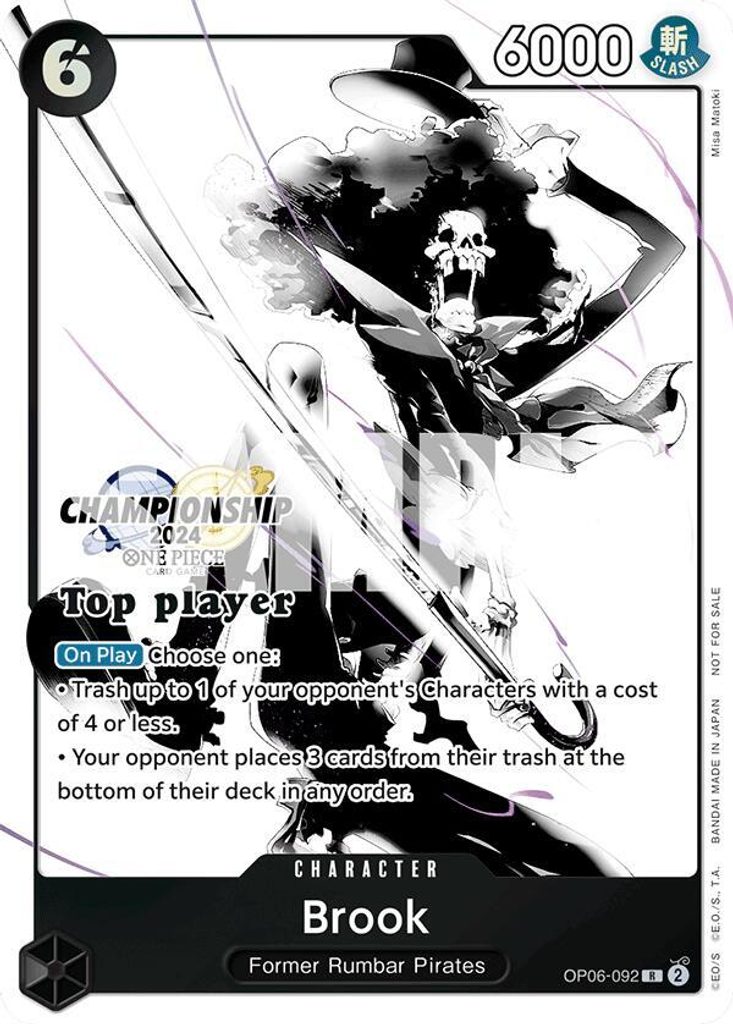 Brook OP06-092, the R printing from OP-06 of the One Piece Card Game