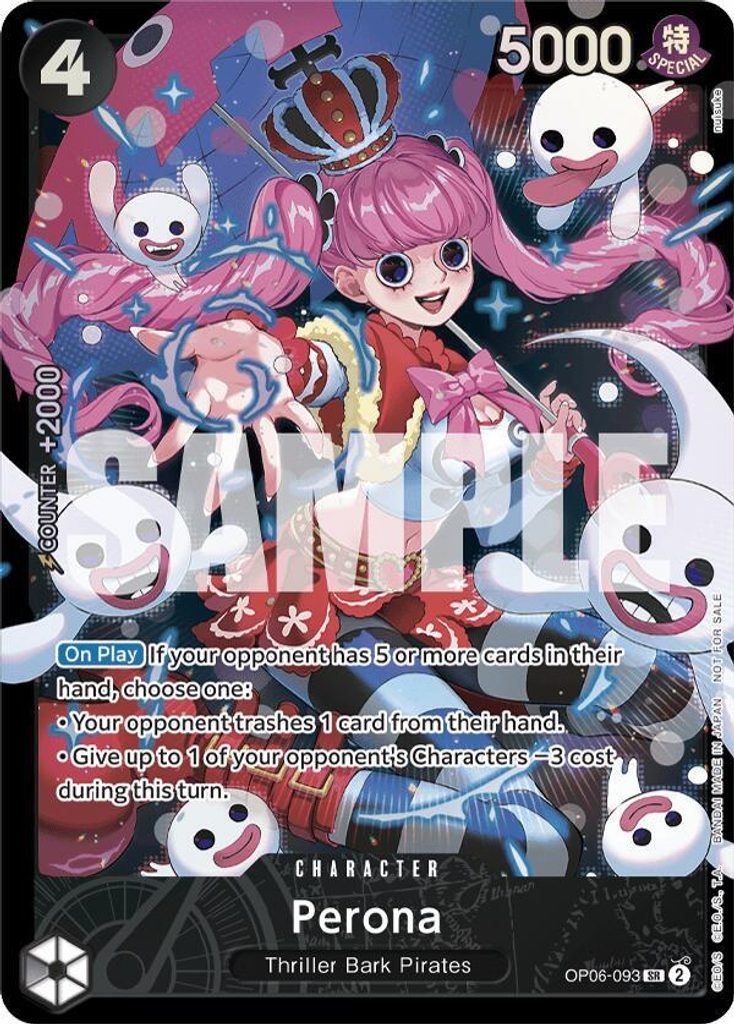 Perona OP06-093, the SR printing from OP-06 of the One Piece Card Game