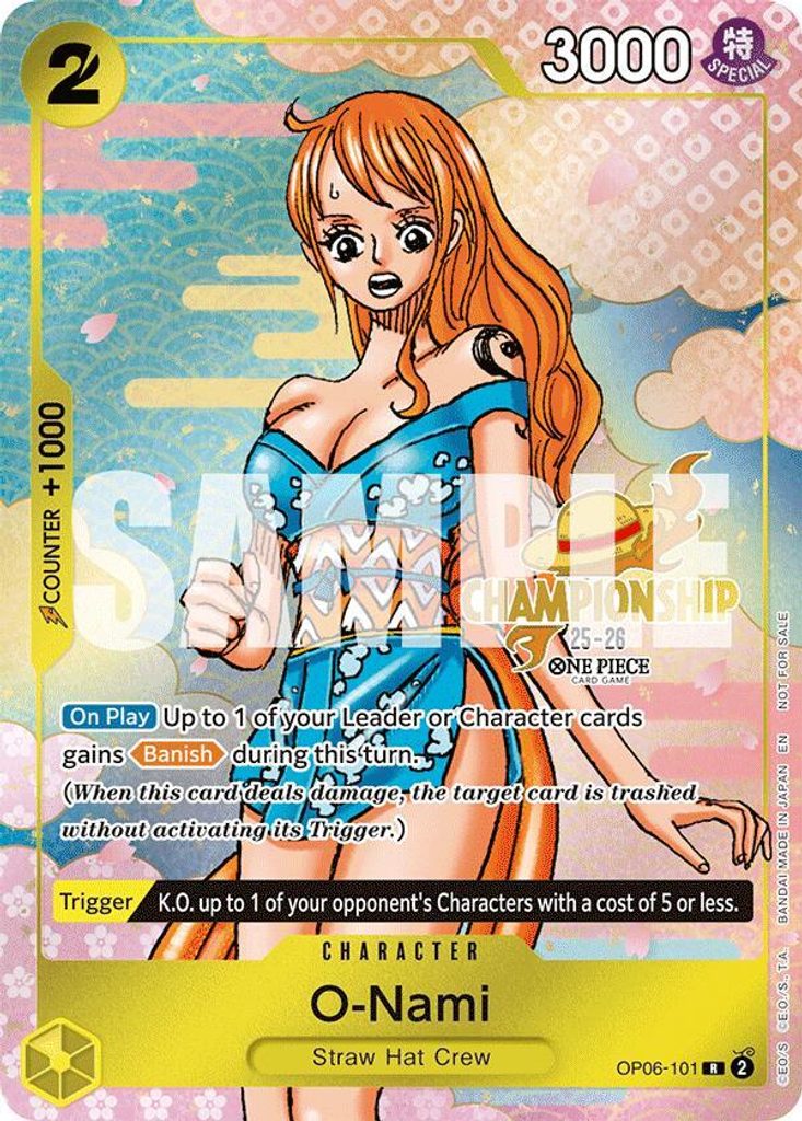 O-Nami OP06-101, the R printing from OP-06 of the One Piece Card Game