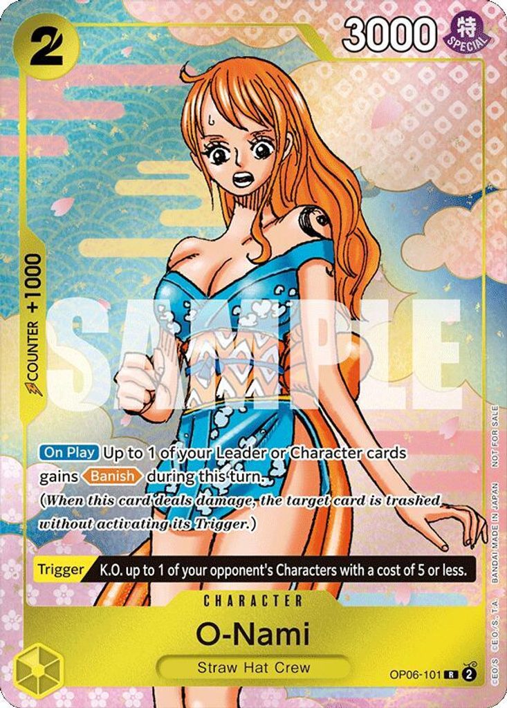 O-Nami OP06-101, the R printing from OP-06 of the One Piece Card Game