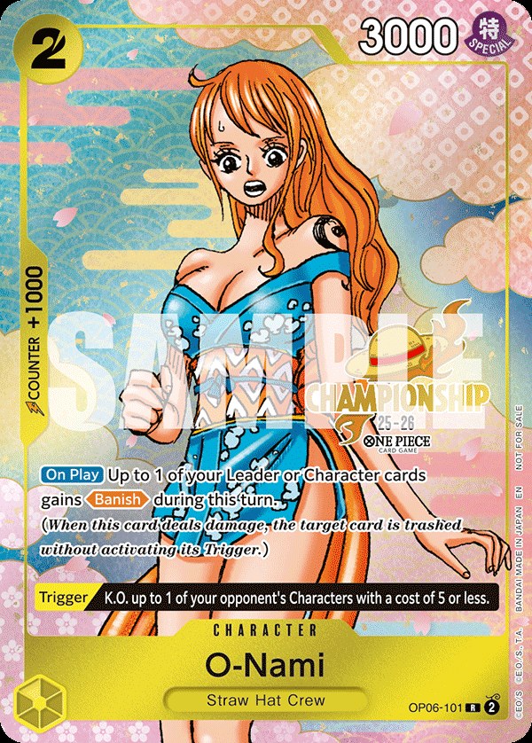 O-Nami OP06-101, the R printing from OP-06 of the One Piece Card Game