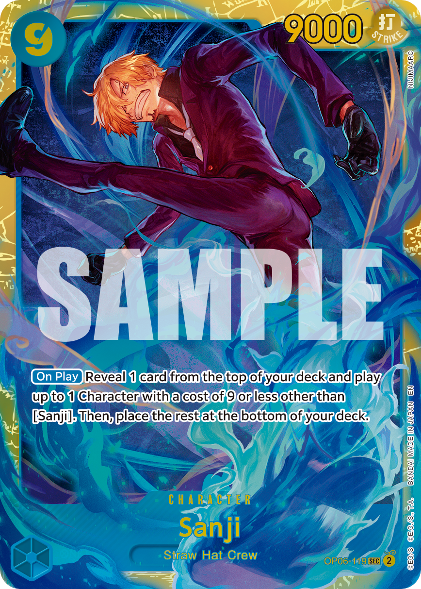 Sanji - OP06-119 OP06-119, the SEC printing from OP-06 of the One Piece Card Game