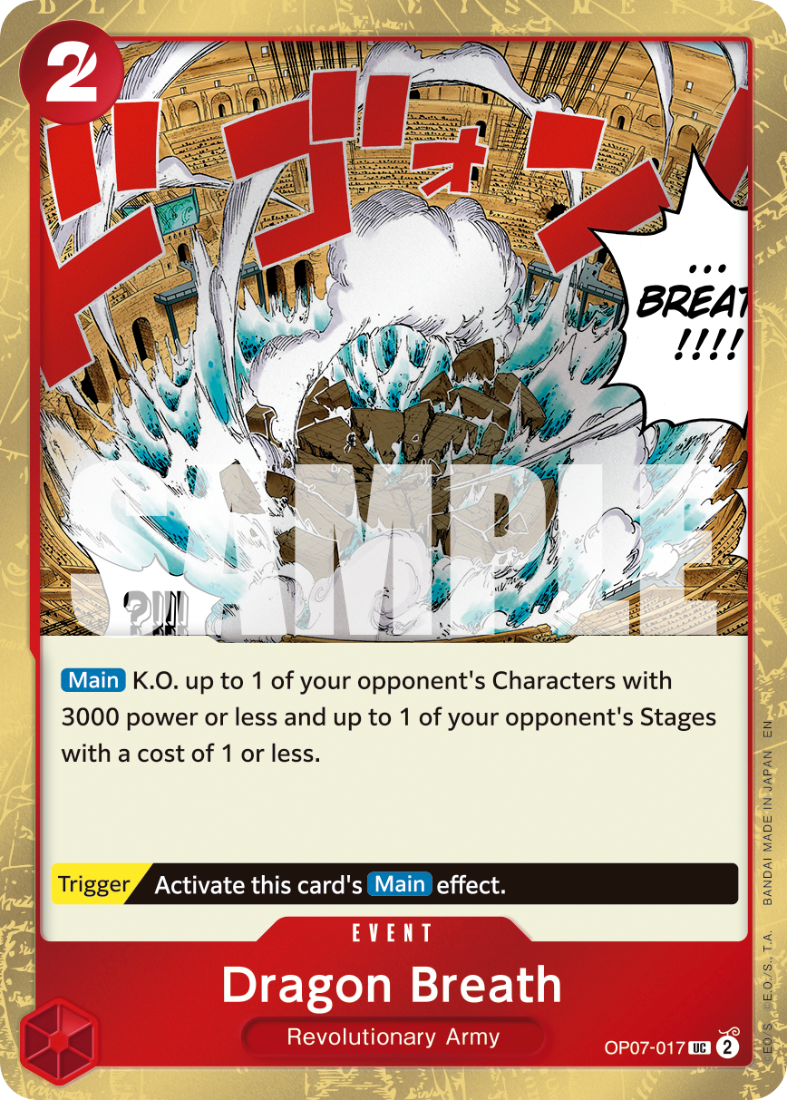 Dragon Breath OP07-017, the UC printing from OP-07 of the One Piece Card Game