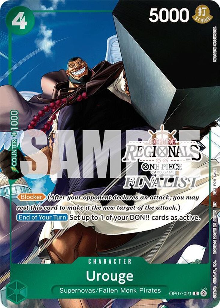 Urouge OP07-021, the R printing from OP-07 of the One Piece Card Game