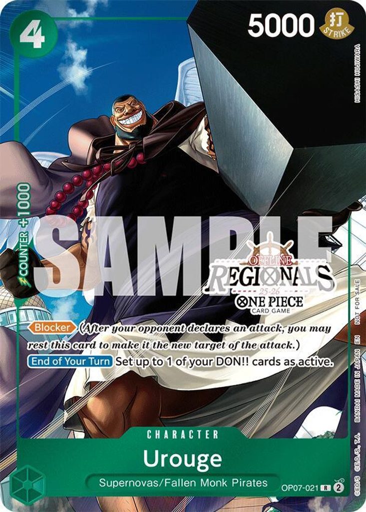 Urouge OP07-021, the R printing from OP-07 of the One Piece Card Game