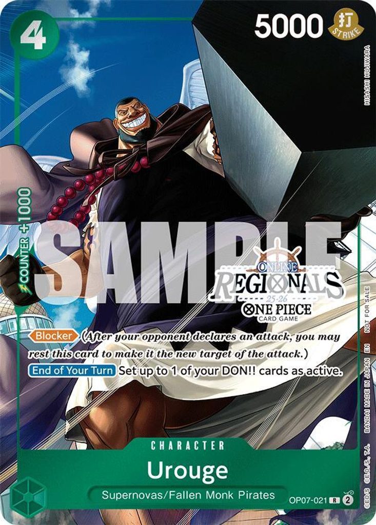 Urouge OP07-021, the R printing from OP-07 of the One Piece Card Game