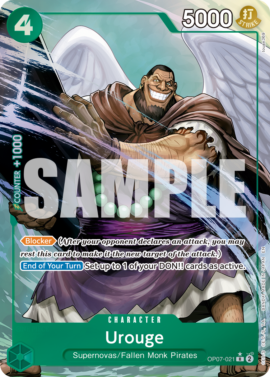 Urouge OP07-021, the R printing from OP-07 of the One Piece Card Game