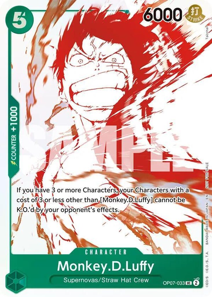 Monkey.D.Luffy OP07-033, the UC printing from OP-07 of the One Piece Card Game