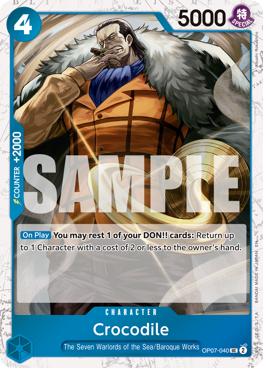 Crocodile - OP07-040 OP07-040, the UC printing from OP-07 of the One Piece Card Game