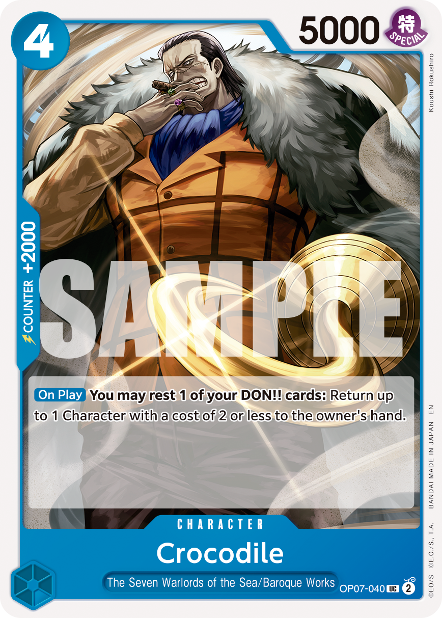 Crocodile - OP07-040 OP07-040, the UC printing from OP-07 of the One Piece Card Game
