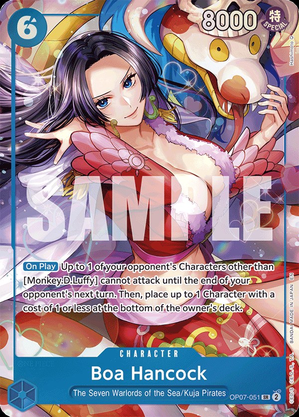 Boa Hancock OP07-051, the SR printing from OP-07 of the One Piece Card Game