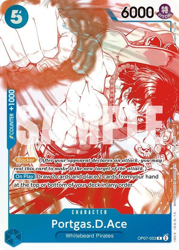 Portgas.D.Ace OP07-053, the R printing from OP-07 of the One Piece Card Game