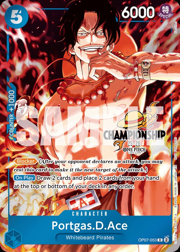 Portgas.D.Ace OP07-053, the R printing from OP-07 of the One Piece Card Game