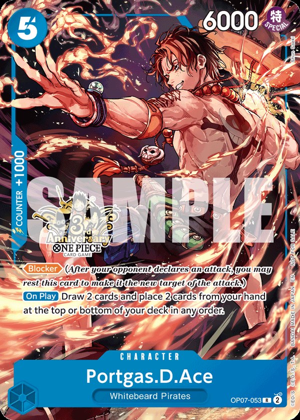 Portgas.D.Ace OP07-053, the R printing from OP-07 of the One Piece Card Game