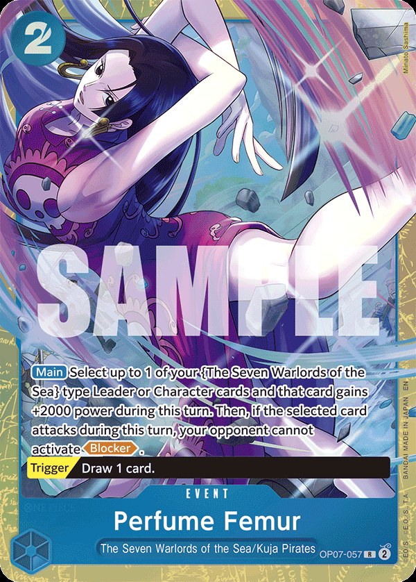 Perfume Femur OP07-057, the R printing from OP-07 of the One Piece Card Game