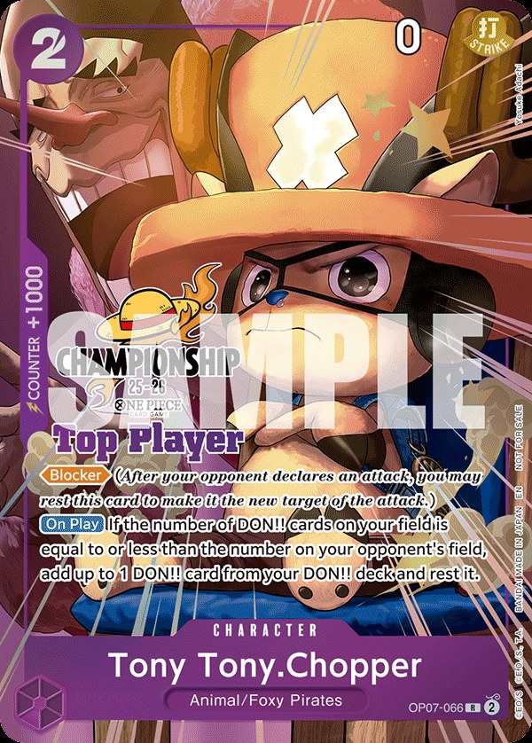 Tony Tony.Chopper OP07-066, the R printing from OP-07 of the One Piece Card Game
