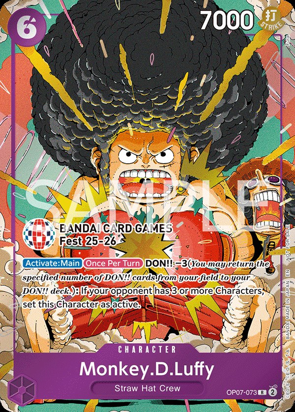 Monkey D. Luffy OP07-073, the R printing from OP-07 of the One Piece Card Game