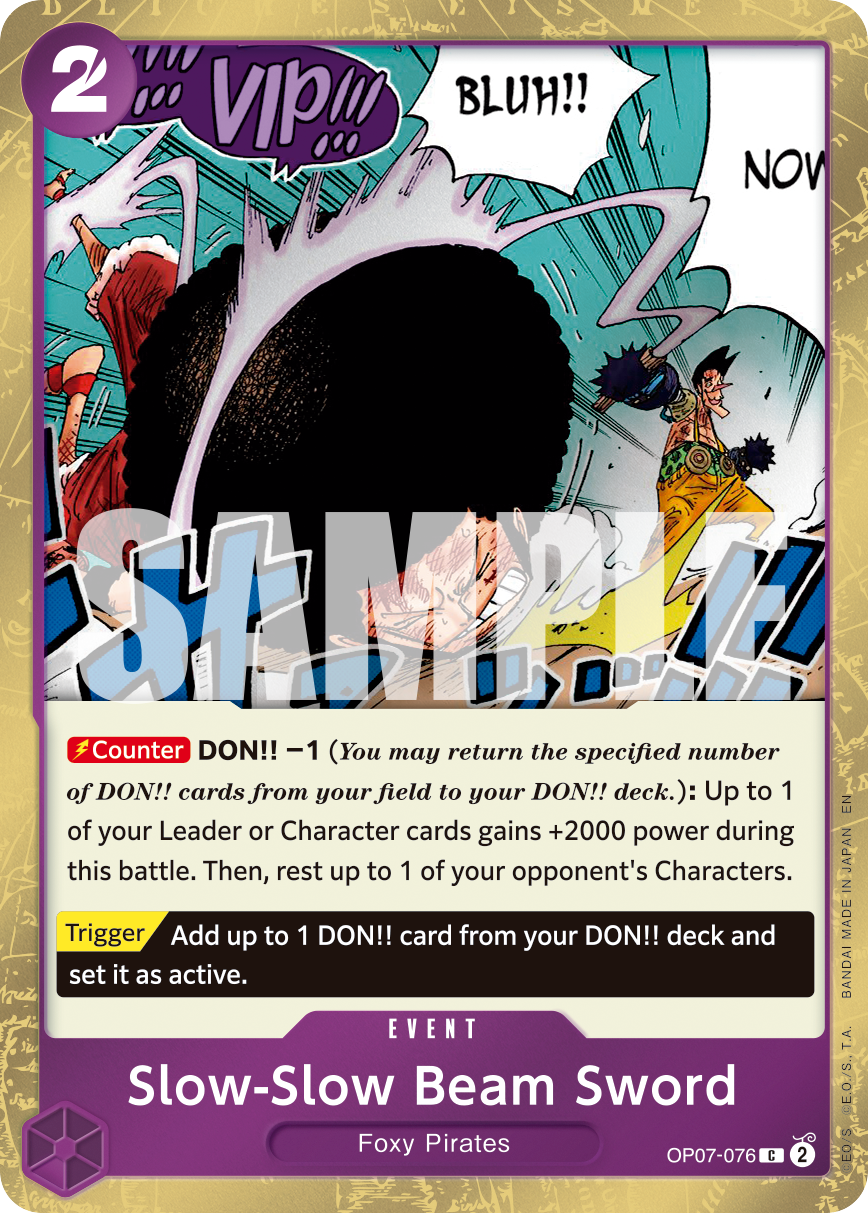 Slow-Slow Beam Sword OP07-076, the C printing from OP-07 of the One Piece Card Game