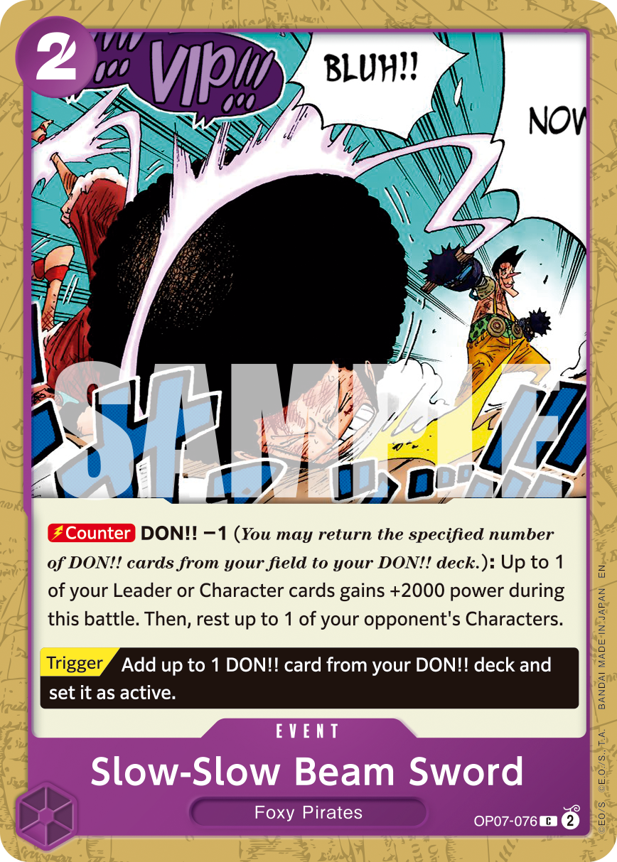 Slow-Slow Beam Sword OP07-076, the C printing from OP-07 of the One Piece Card Game