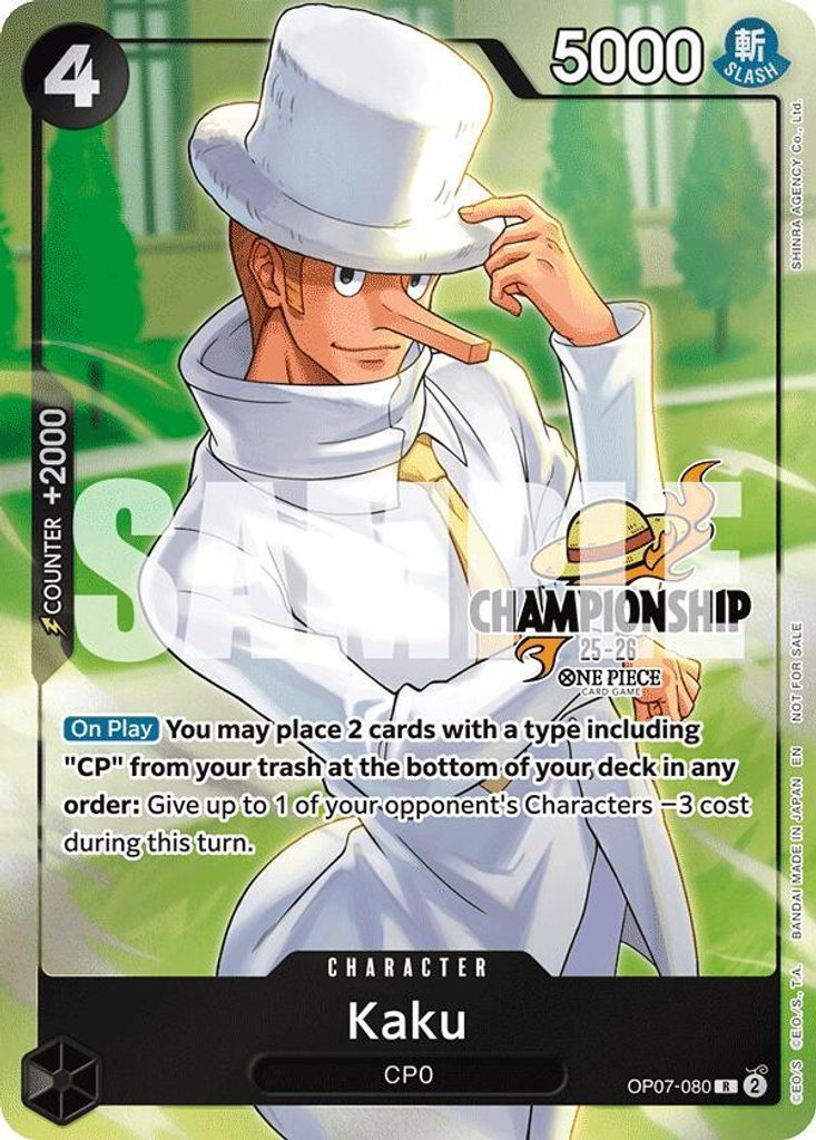 Kaku OP07-080, the R printing from OP-07 of the One Piece Card Game