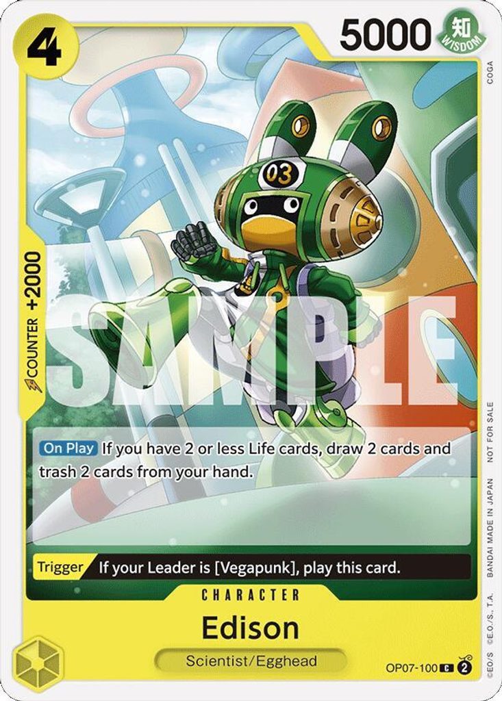 Edison OP07-100, the C printing from OP-07 of the One Piece Card Game
