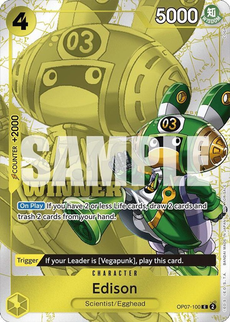 Edison OP07-100, the C printing from OP-07 of the One Piece Card Game