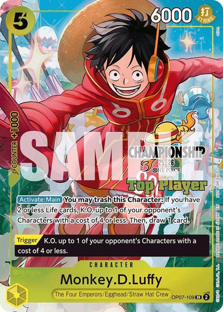 Monkey.D.Luffy OP07-109, the SR printing from OP-07 of the One Piece Card Game