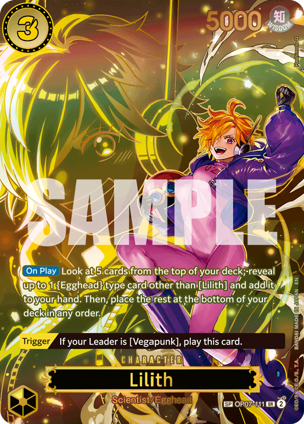 Lilith - OP07-111 OP07-111, the SR printing from OP-07 of the One Piece Card Game