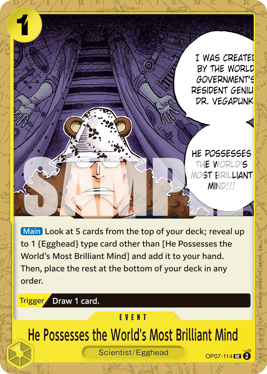 He Possesses the World's Most Brilliant Mind OP07-114, the UC printing from OP-07 of the One Piece Card Game