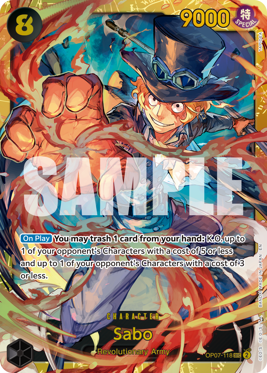 Sabo - OP07-118 OP07-118, the SEC printing from OP-07 of the One Piece Card Game
