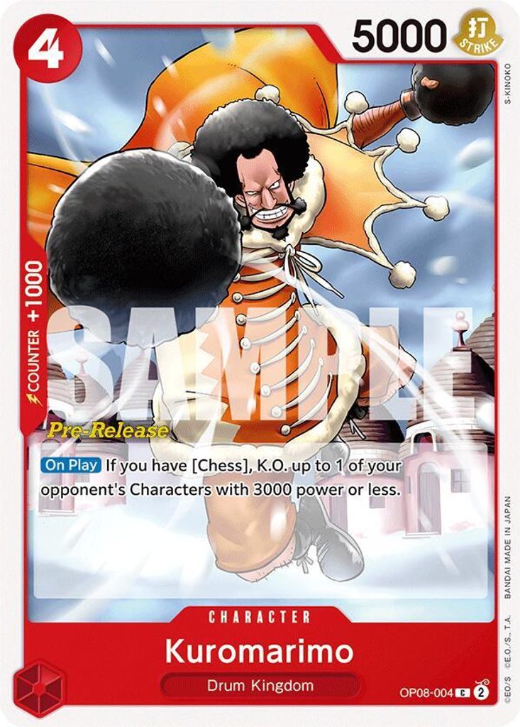 Kuromarimo OP08-004, the C printing from OP-08 of the One Piece Card Game
