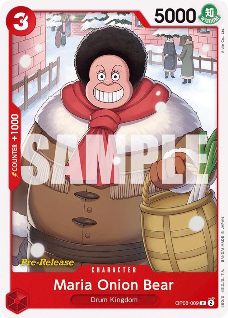 Maria Onion Bear OP08-009, the C printing from OP-08 of the One Piece Card Game