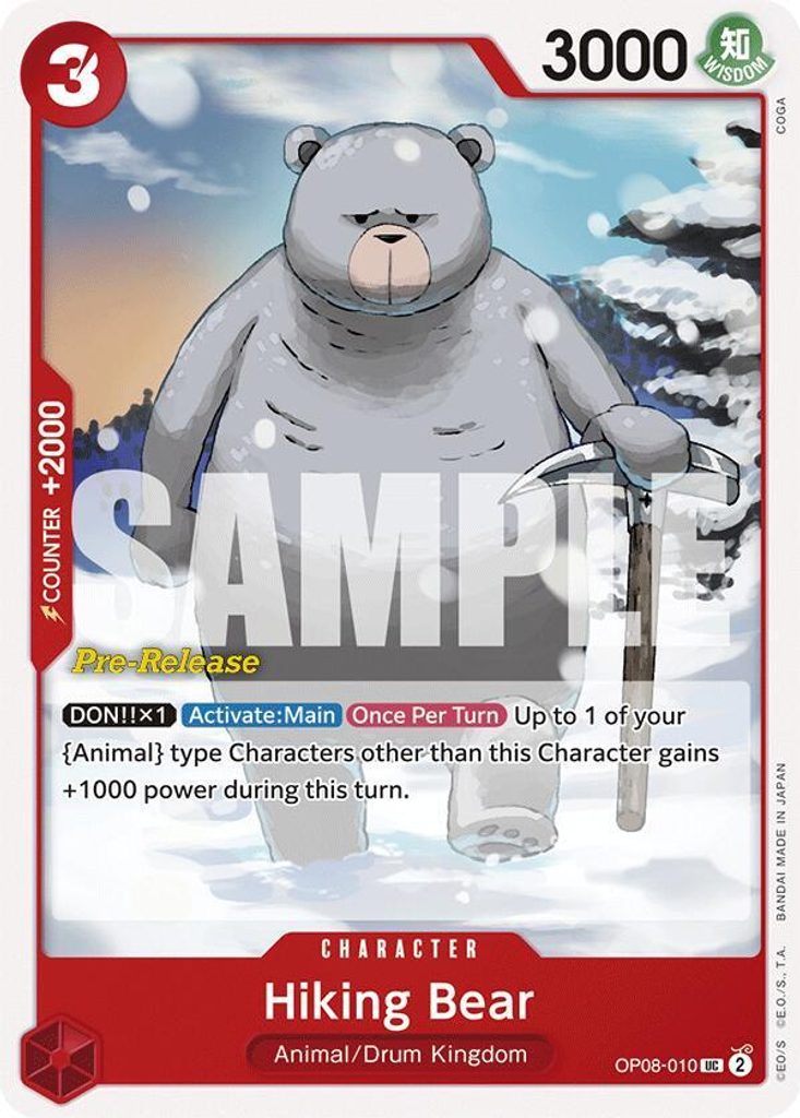 Hiking Bear OP08-010, the UC printing from OP-08 of the One Piece Card Game