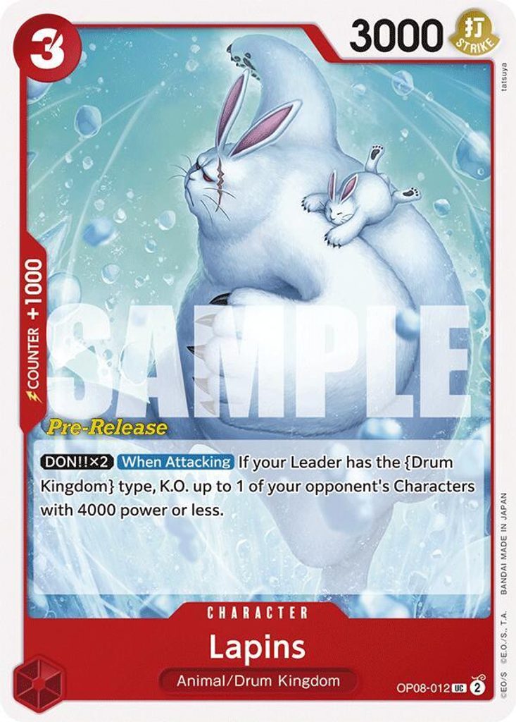 Lapins OP08-012, the UC printing from OP-08 of the One Piece Card Game