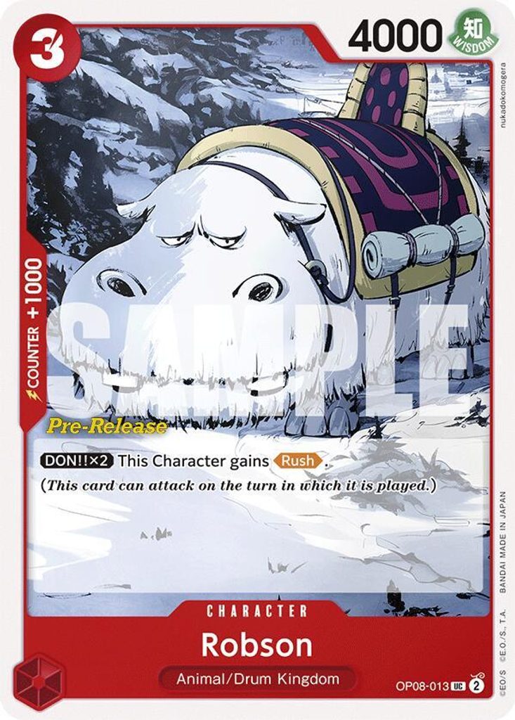 Robson OP08-013, the UC printing from OP-08 of the One Piece Card Game