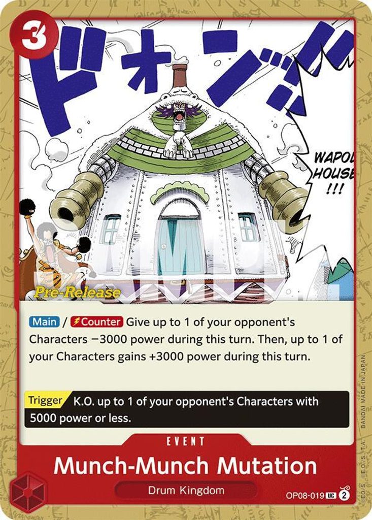Munch-Munch Mutation OP08-019, the UC printing from OP-08 of the One Piece Card Game