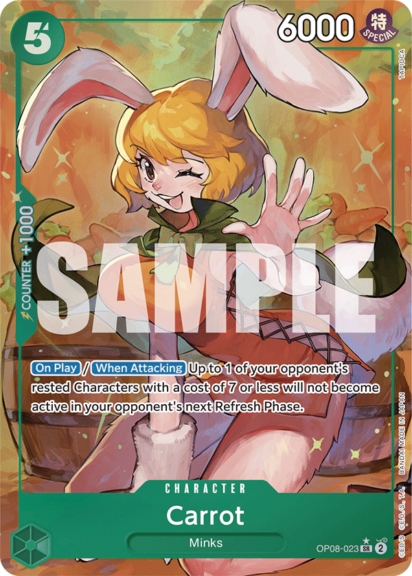 Carrot OP08-023, the SR printing from OP-08 of the One Piece Card Game