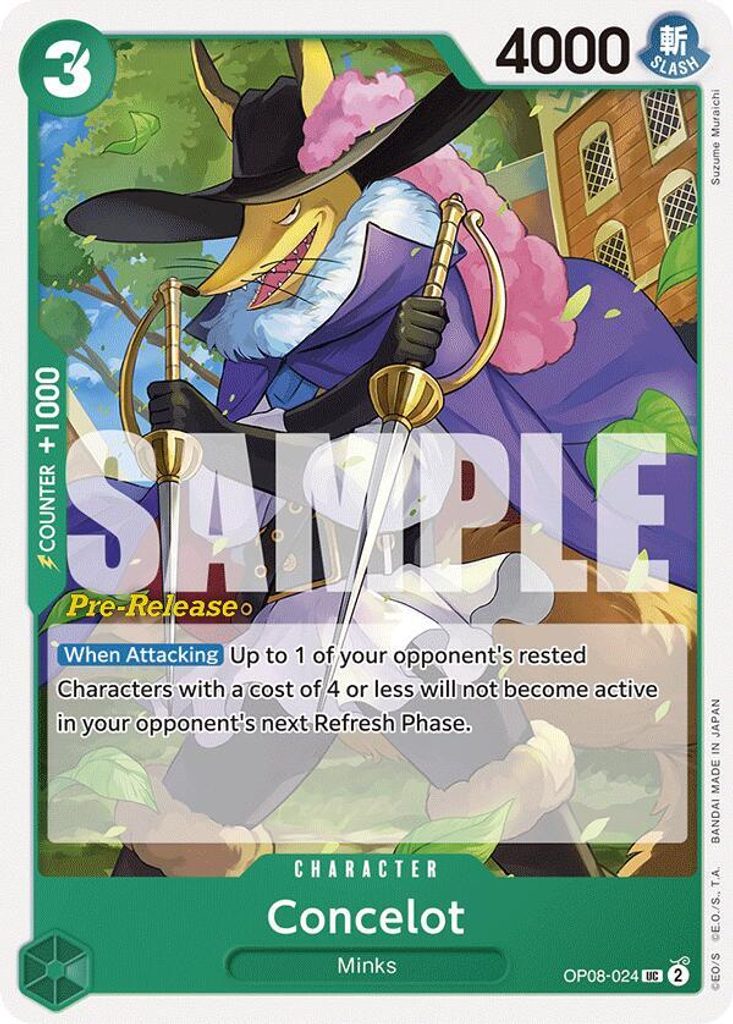 Concelot OP08-024, the UC printing from OP-08 of the One Piece Card Game