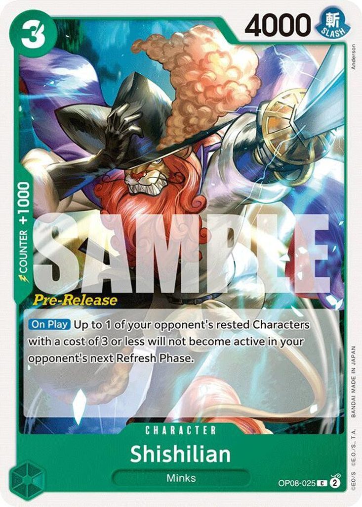 Shishilian OP08-025, the C printing from OP-08 of the One Piece Card Game