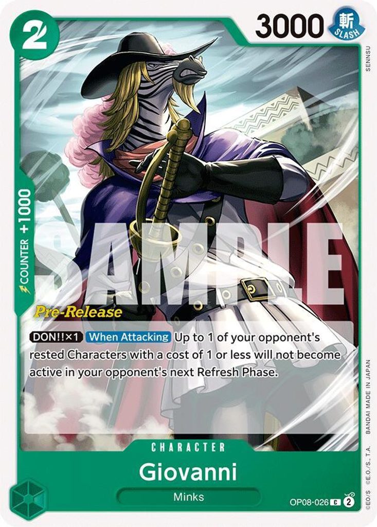 Giovanni OP08-026, the C printing from OP-08 of the One Piece Card Game