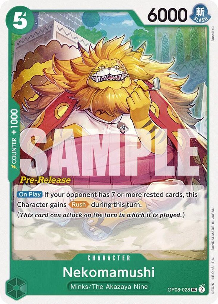 Nekomamushi OP08-028, the UC printing from OP-08 of the One Piece Card Game