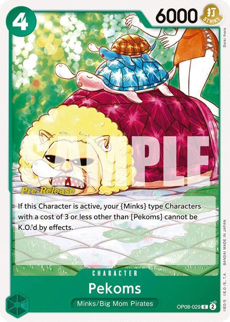Pekoms OP08-029, the C printing from OP-08 of the One Piece Card Game