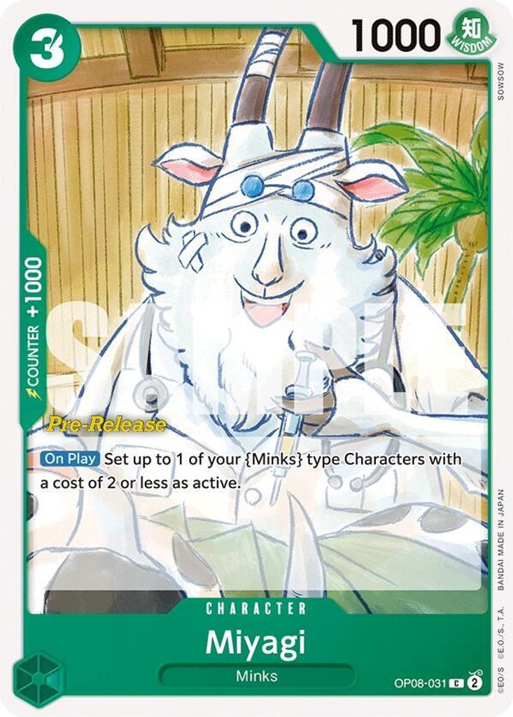 Miyagi OP08-031, the C printing from OP-08 of the One Piece Card Game
