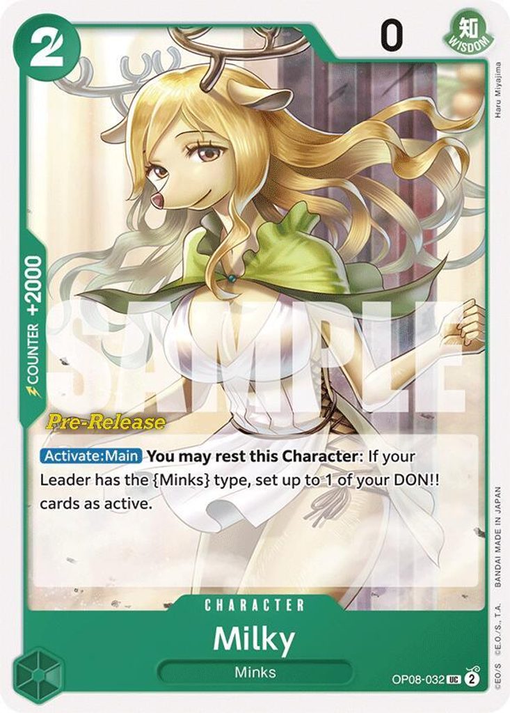 Milky OP08-032, the UC printing from OP-08 of the One Piece Card Game