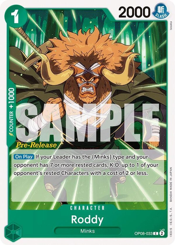 Roddy OP08-033, the C printing from OP-08 of the One Piece Card Game
