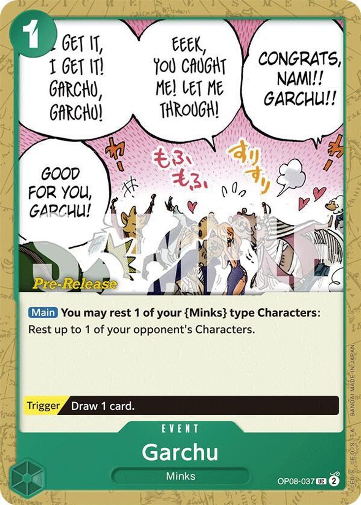 Garchu OP08-037, the UC printing from OP-08 of the One Piece Card Game