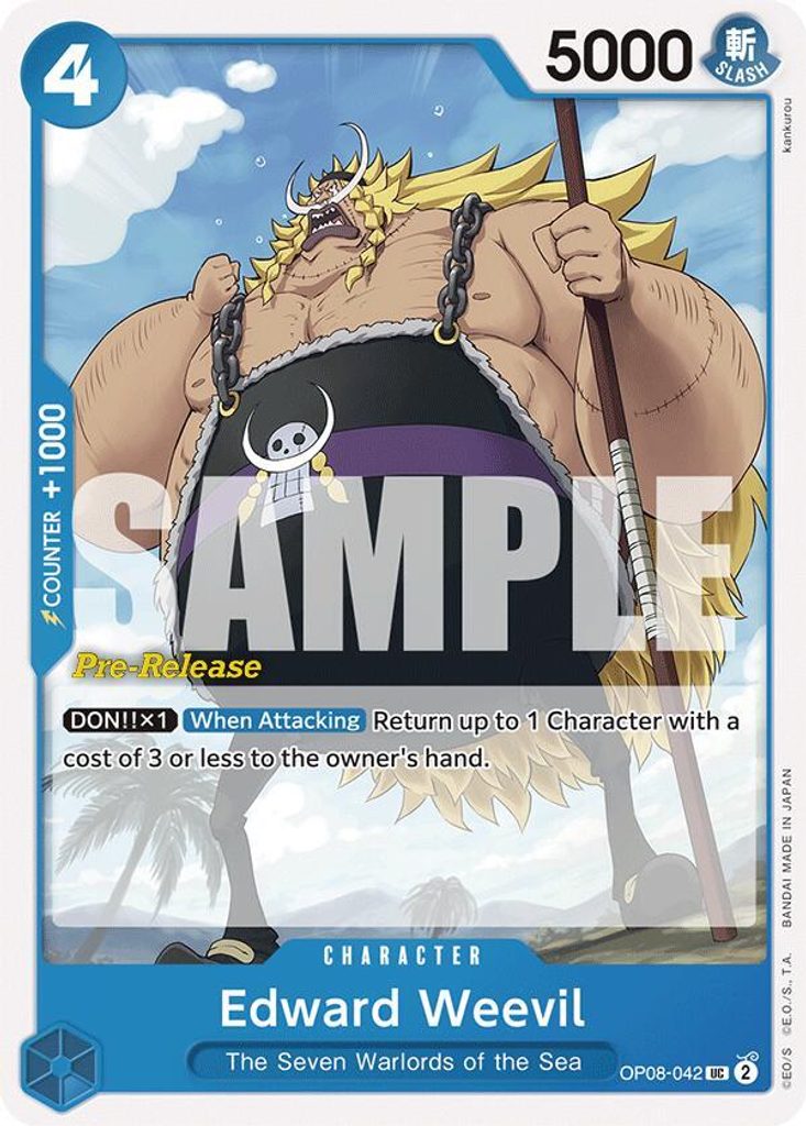 Edward Weevil OP08-042, the UC printing from OP-08 of the One Piece Card Game