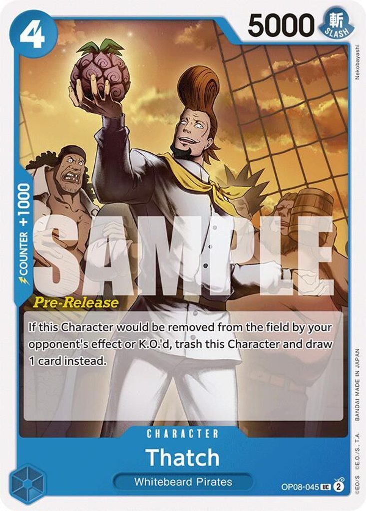 Thatch OP08-045, the UC printing from OP-08 of the One Piece Card Game
