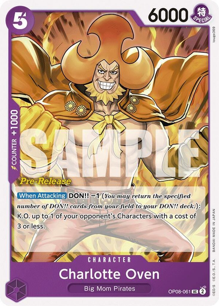 Charlotte Oven OP08-061, the UC printing from OP-08 of the One Piece Card Game