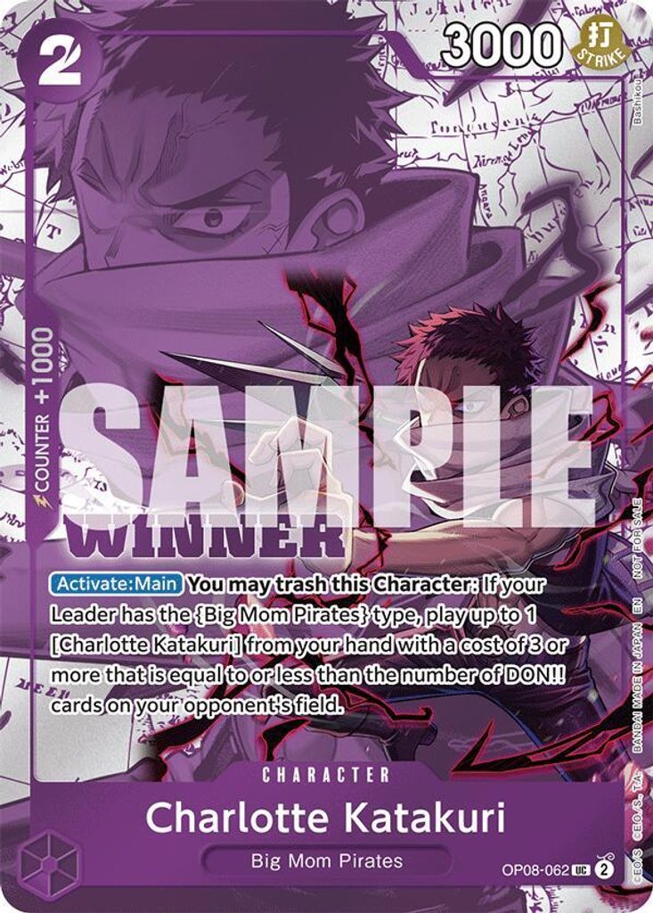 Charlotte Katakuri OP08-062, the UC printing from OP-08 of the One Piece Card Game